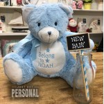 Personalised New Baby Teddy Bear - I Belong To - Cuddly Soft Toy - Baby Boy Baby Girl